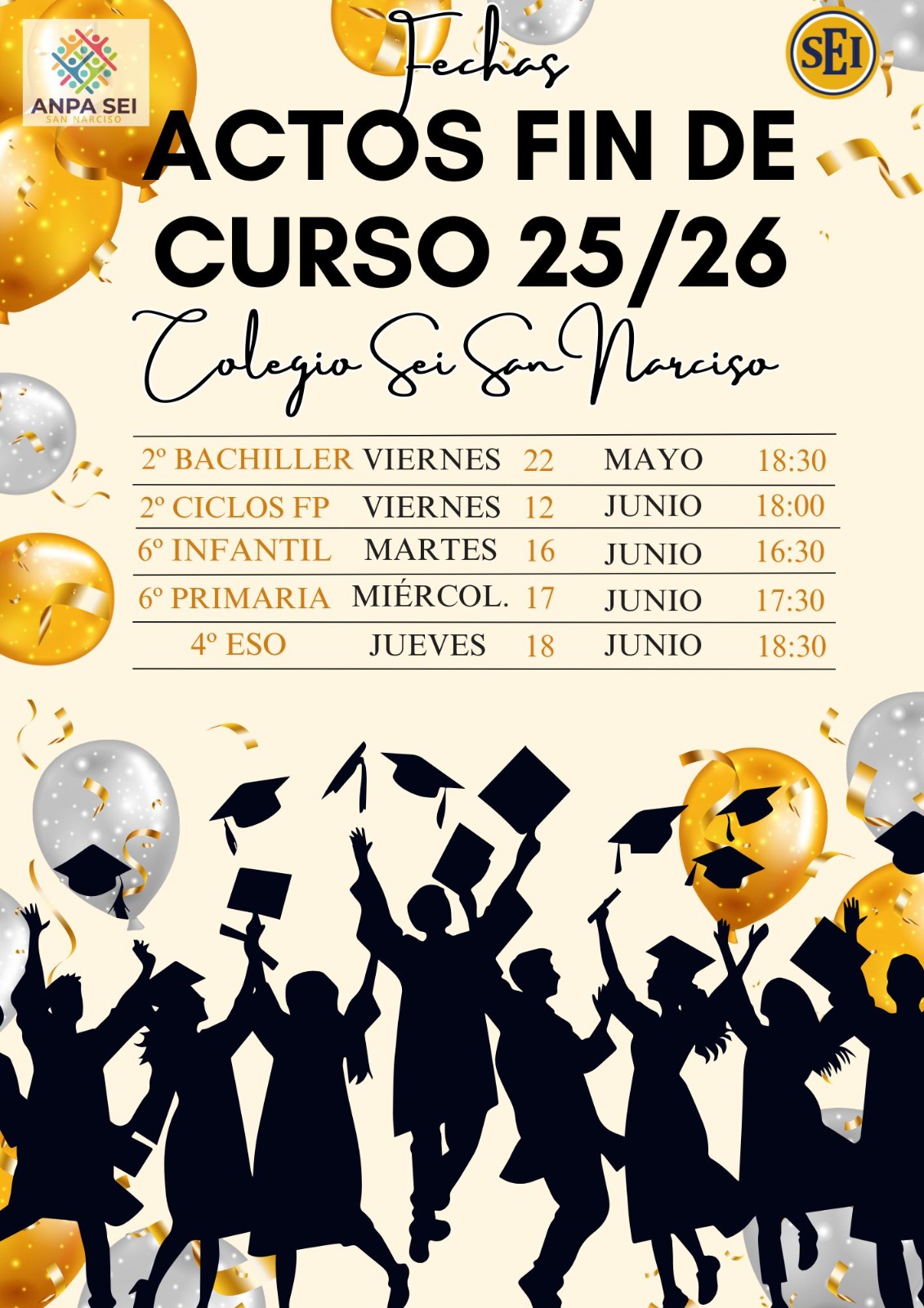 ACTOS DE GRADUACIÓN 2026